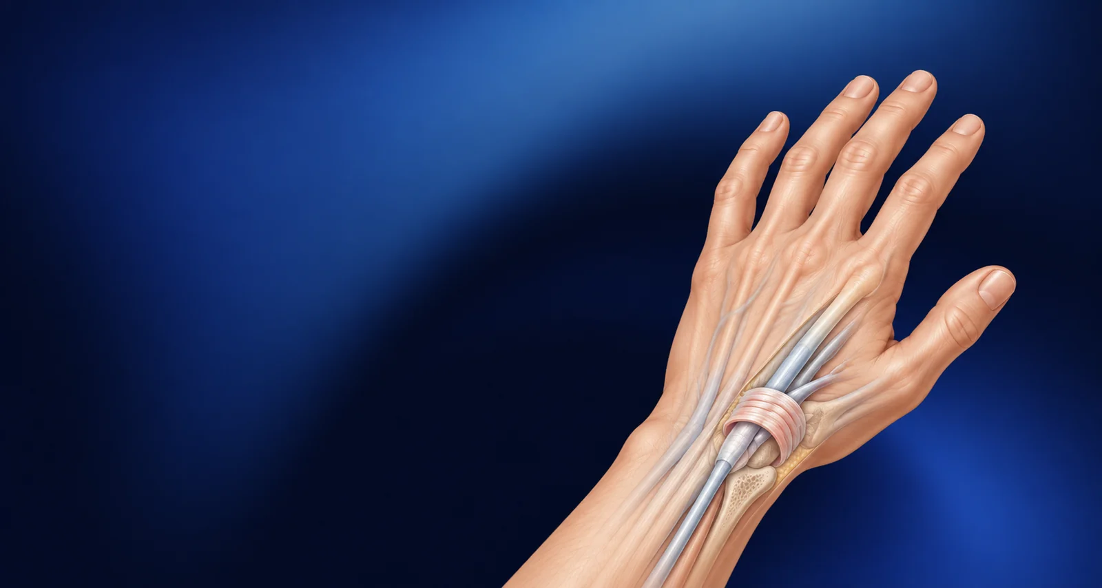 Medizinische Illustration zu Operation bei Tendovaginitis de Quervain