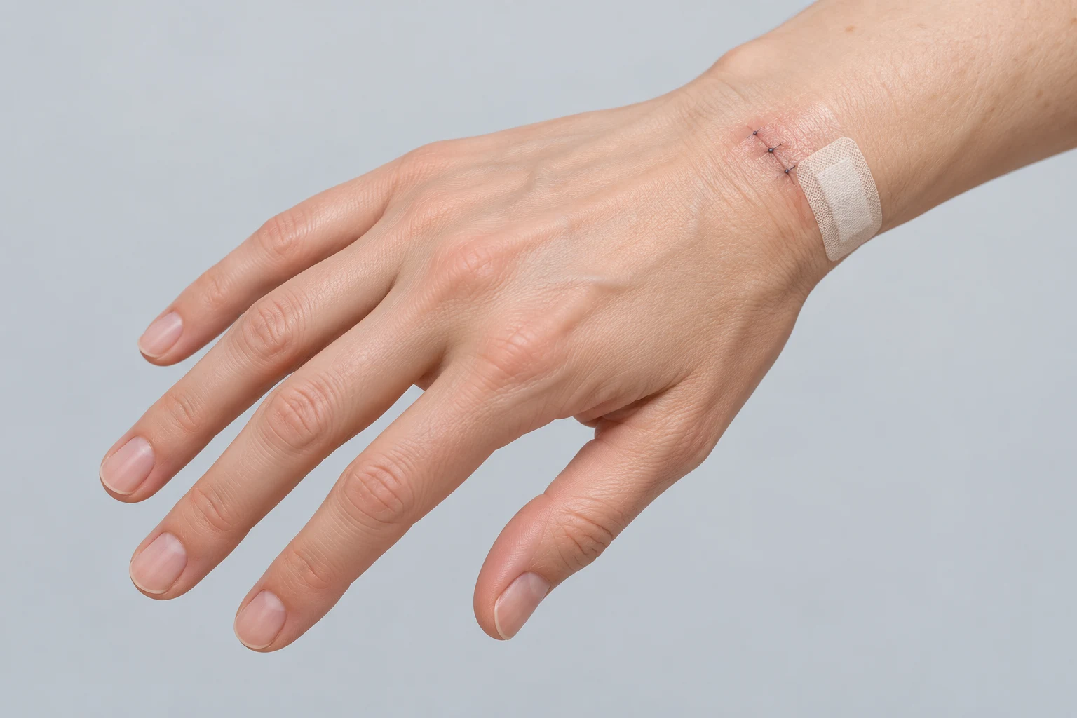 Versorgtes Handgelenk nach einer Ganglion-Operation