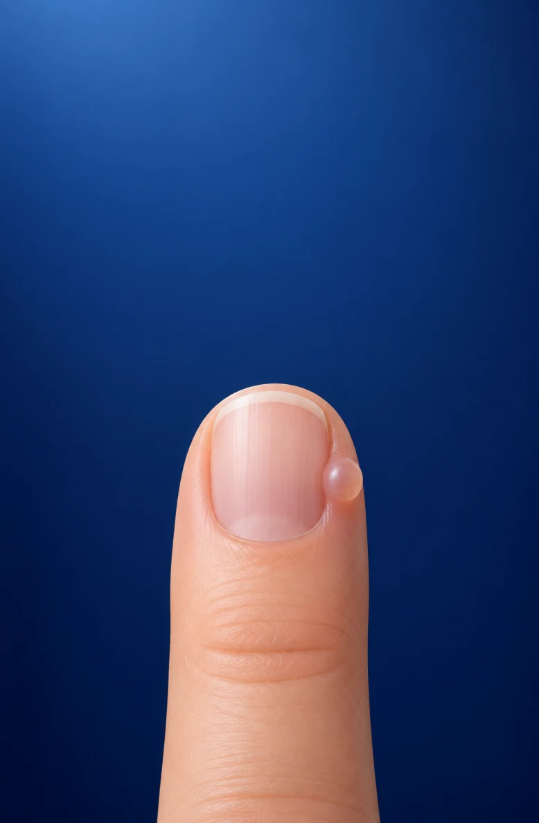Mukoidzyste am Endgelenk eines Fingers